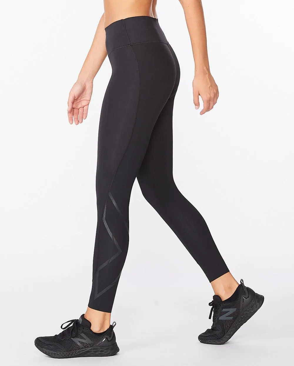 2XU Force Mid-Rise Women's Compression Tights (Black/Nero)