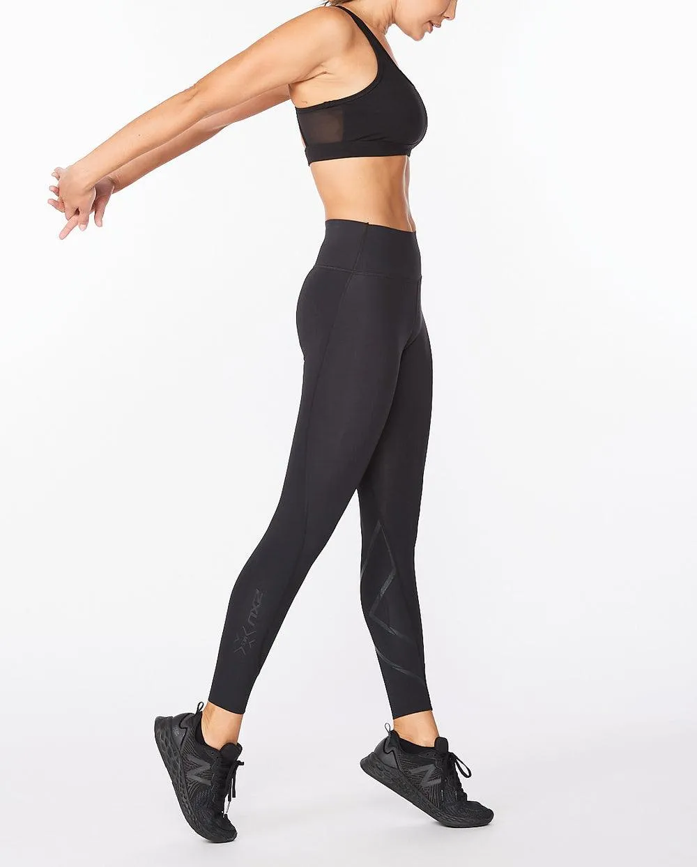 2XU Force Mid-Rise Women's Compression Tights (Black/Nero)