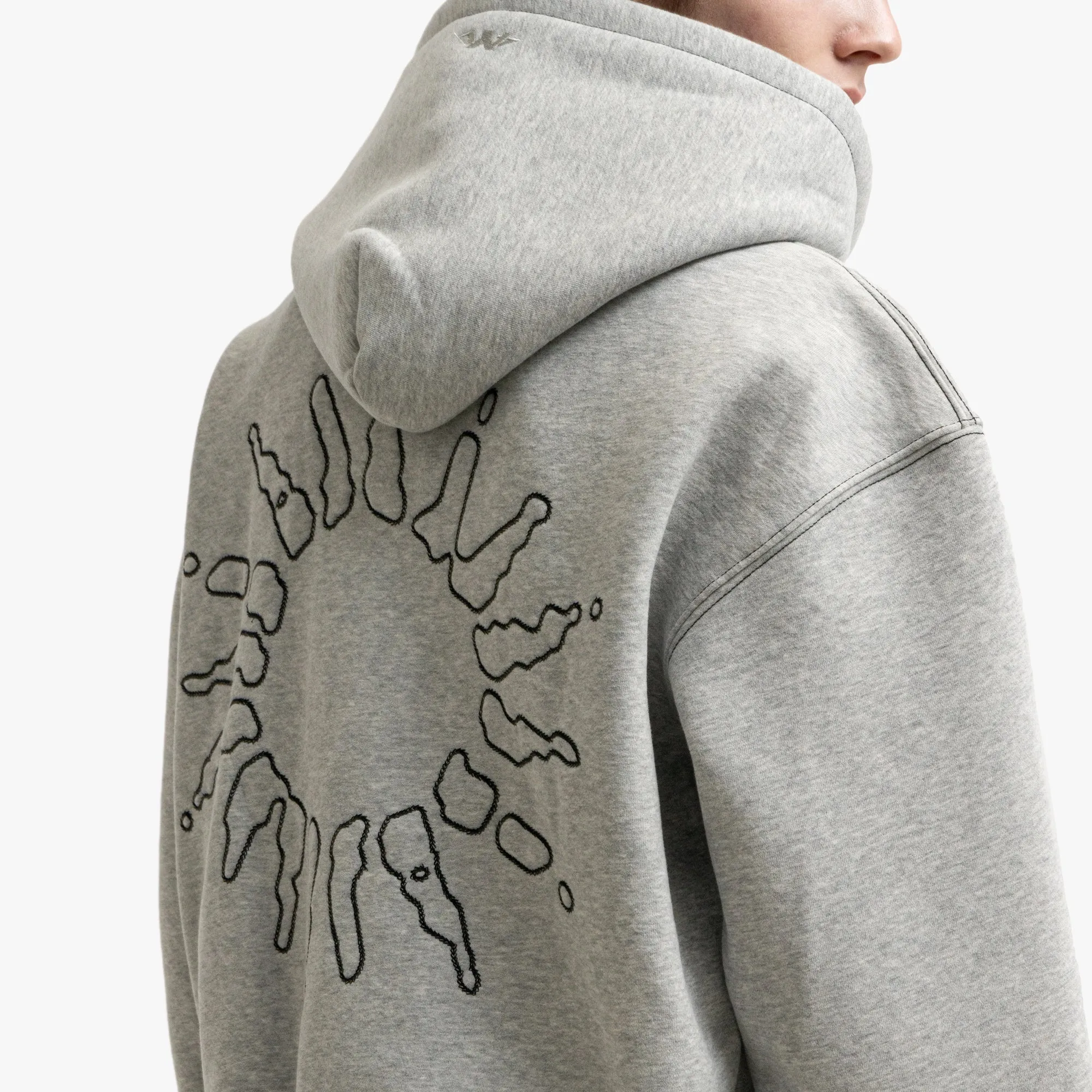 4YE Signature Zip Hoodie Grey/White