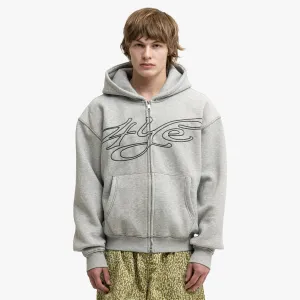 4YE Signature Zip Hoodie Grey/White