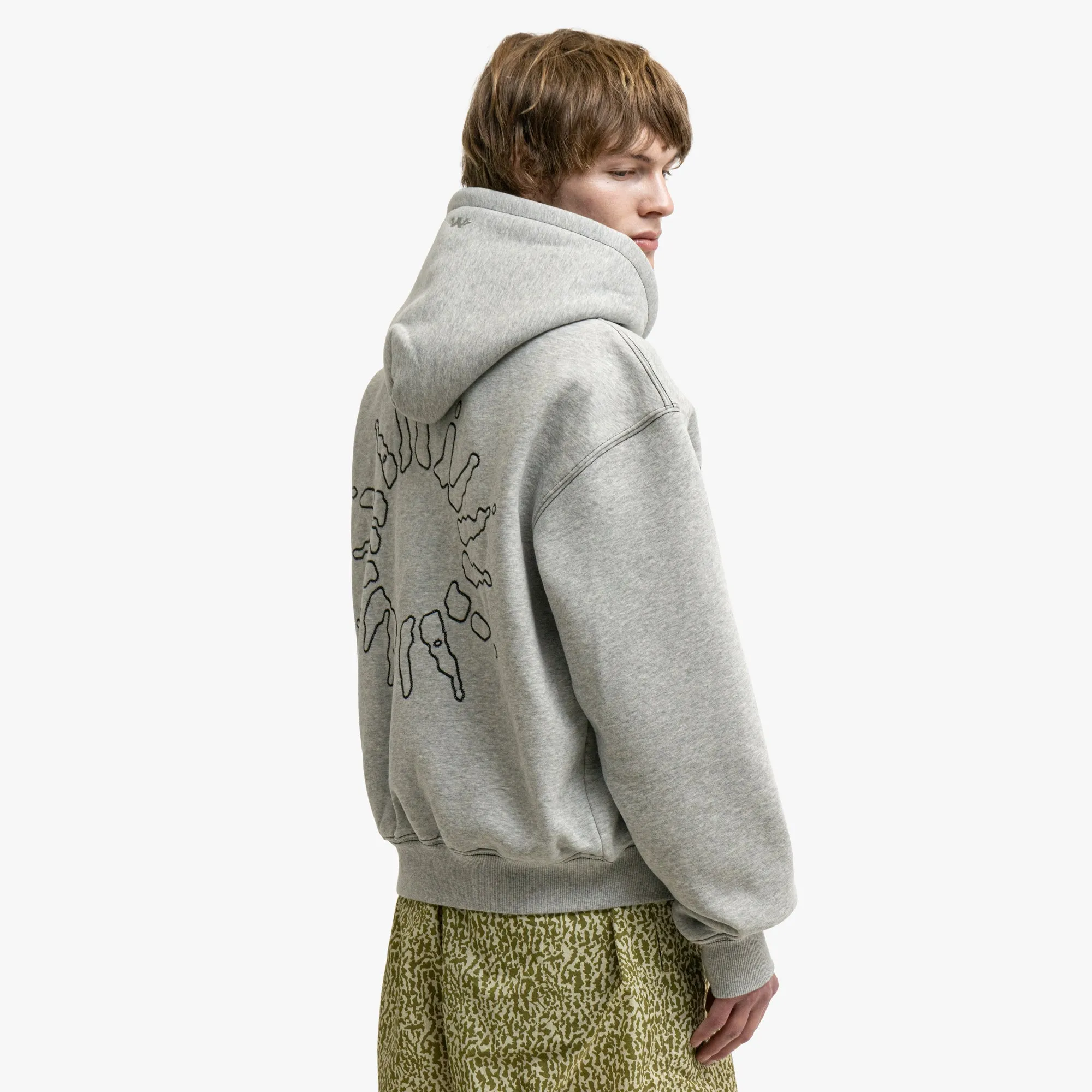 4YE Signature Zip Hoodie Grey/White