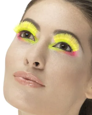 80s Neon Yellow Eyelashes