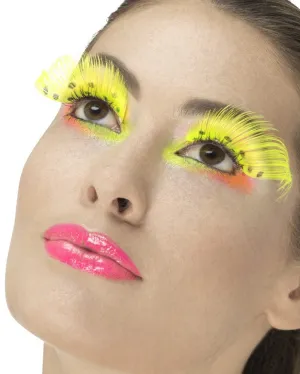 80s Neon Yellow Polka Dot Eyelashes