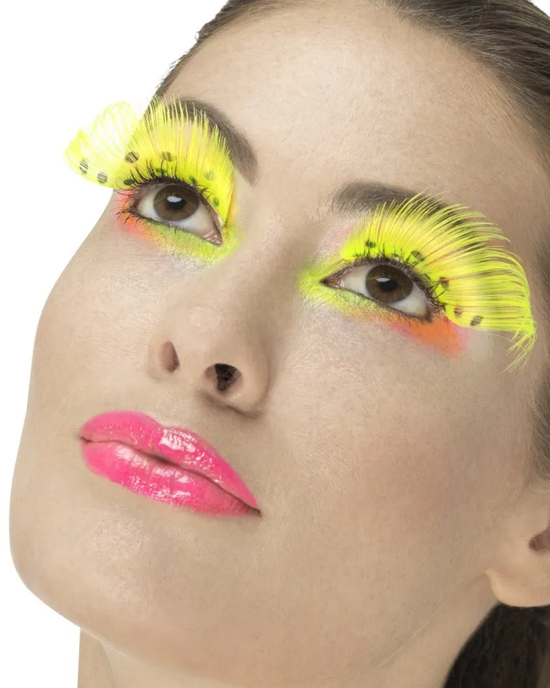 80s Neon Yellow Polka Dot Eyelashes