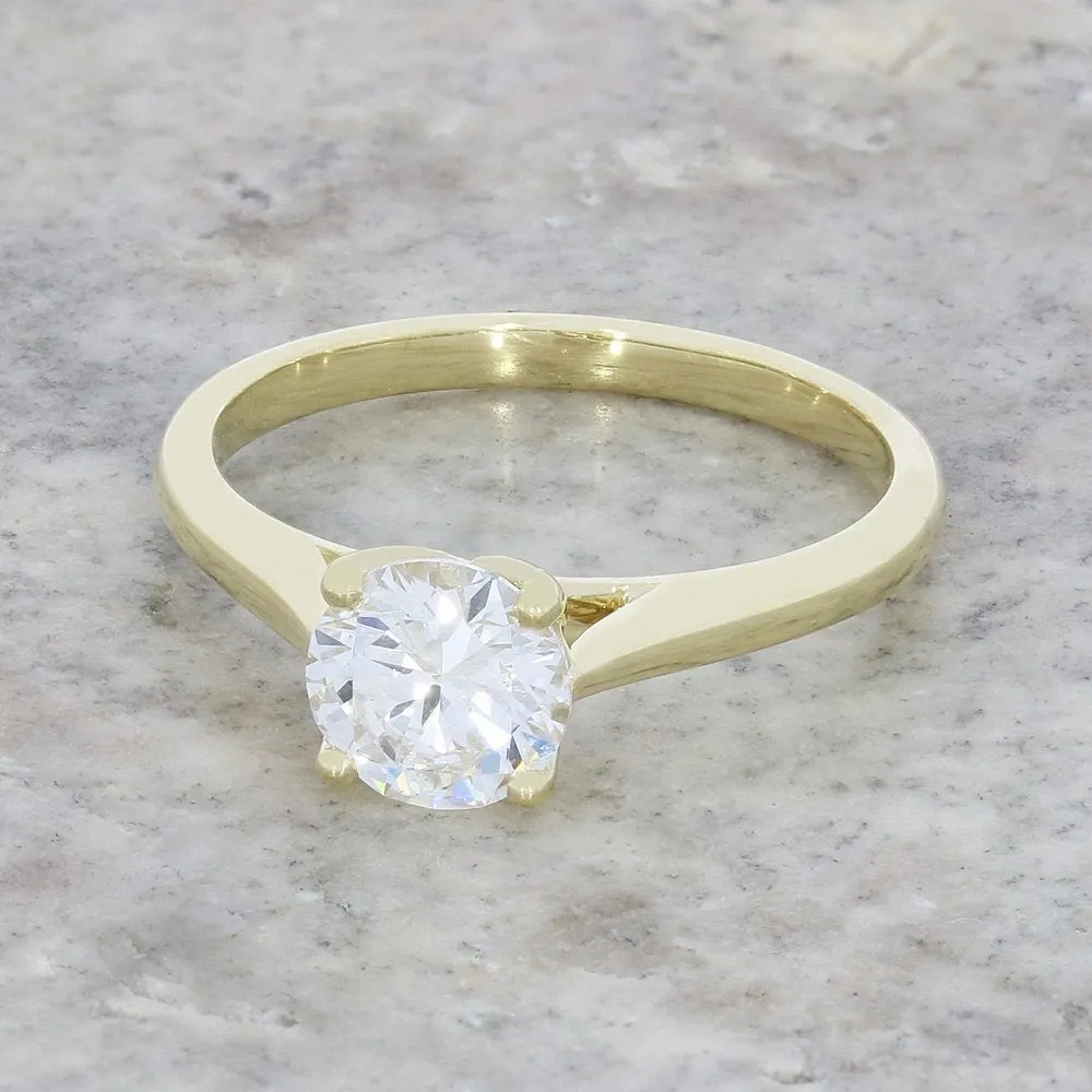 9ct Gold 1.00ct Brilliant Cut Lab Grown Diamond Solitaire Ring D VS 2
