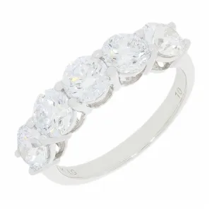 9ct White Gold 3.20cts Lab Grown Diamond Half Eternity Ring