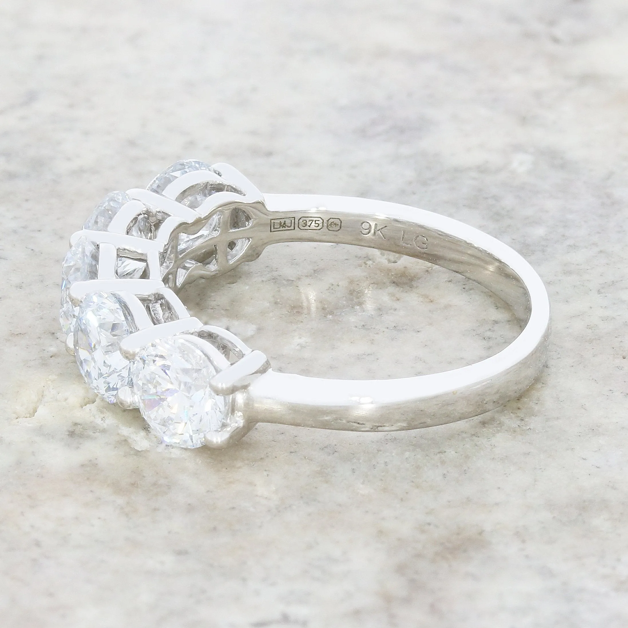 9ct White Gold 3.20cts Lab Grown Diamond Half Eternity Ring