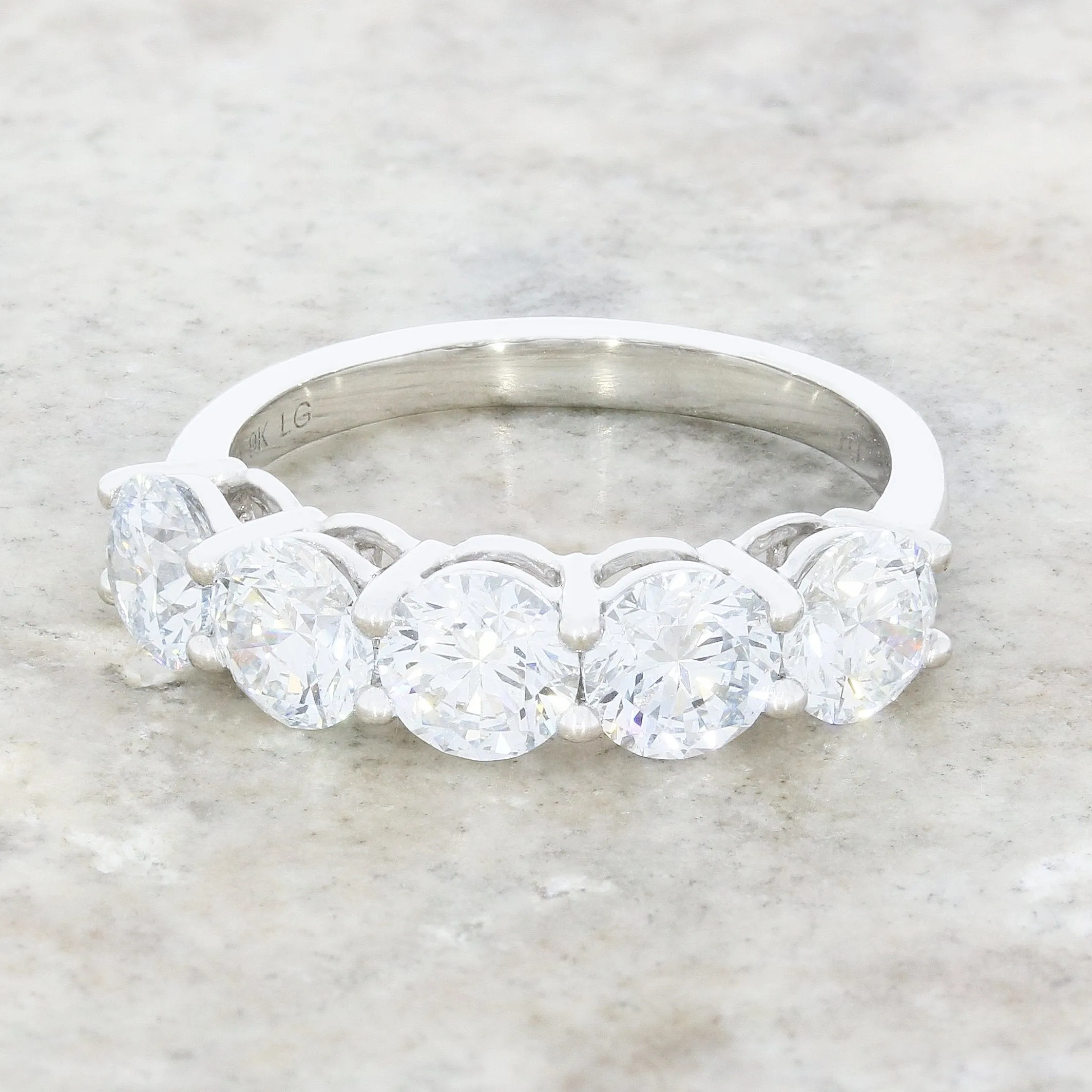9ct White Gold 3.20cts Lab Grown Diamond Half Eternity Ring