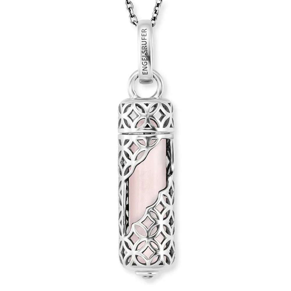Angel Whisperer Rose Quartz Powerful Stone Necklace ERN-HEAL-RQ-M