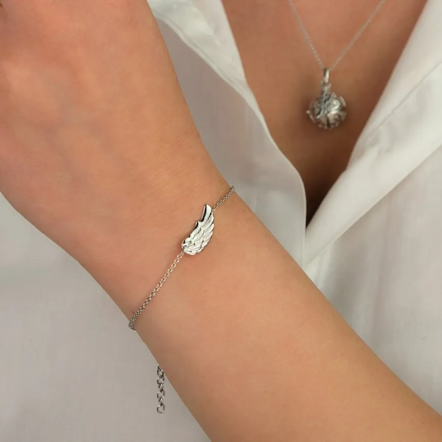 Angel Whisperer Sterling Silver Angel Wing Bracelet ERB-FLYWING