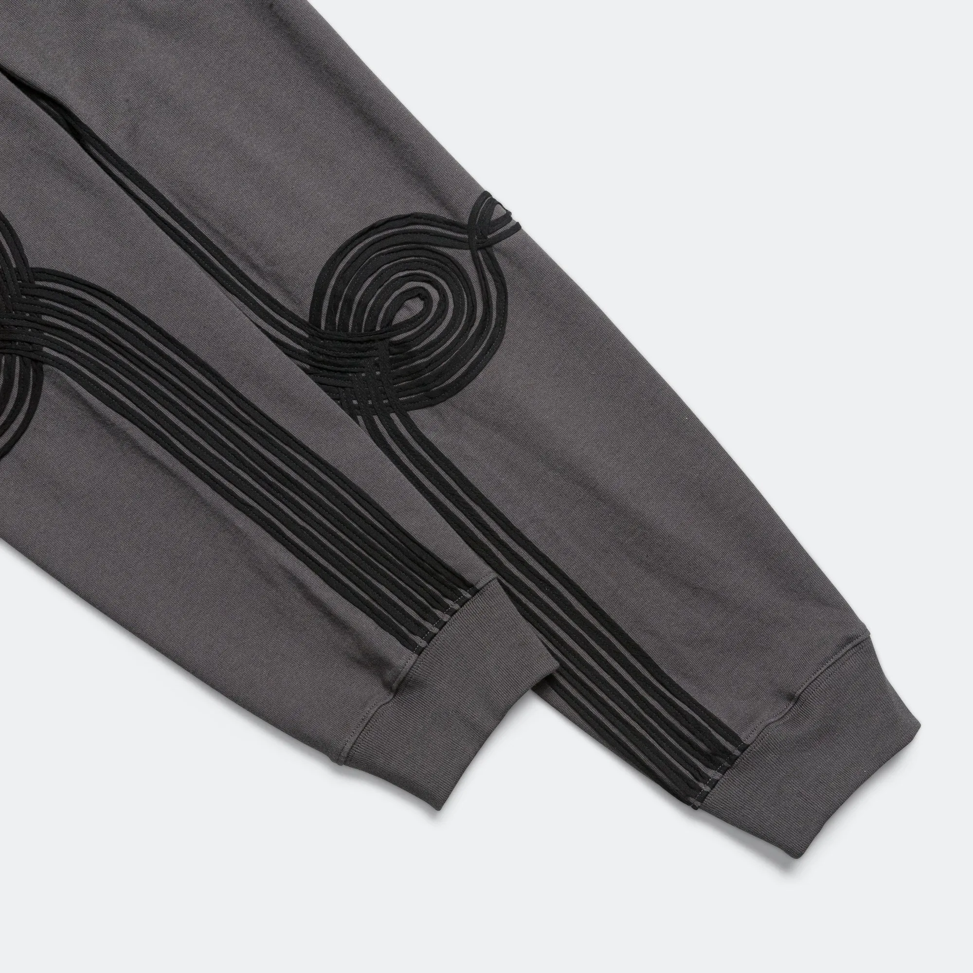 Applique Oversized Crew Neck - Washed Black Soft Roots Jersey