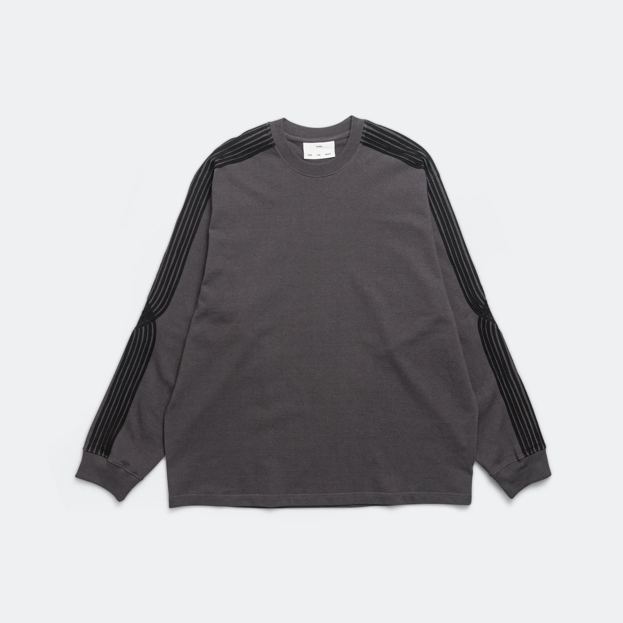 Applique Oversized Crew Neck - Washed Black Soft Roots Jersey