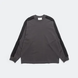 Applique Oversized Crew Neck - Washed Black Soft Roots Jersey