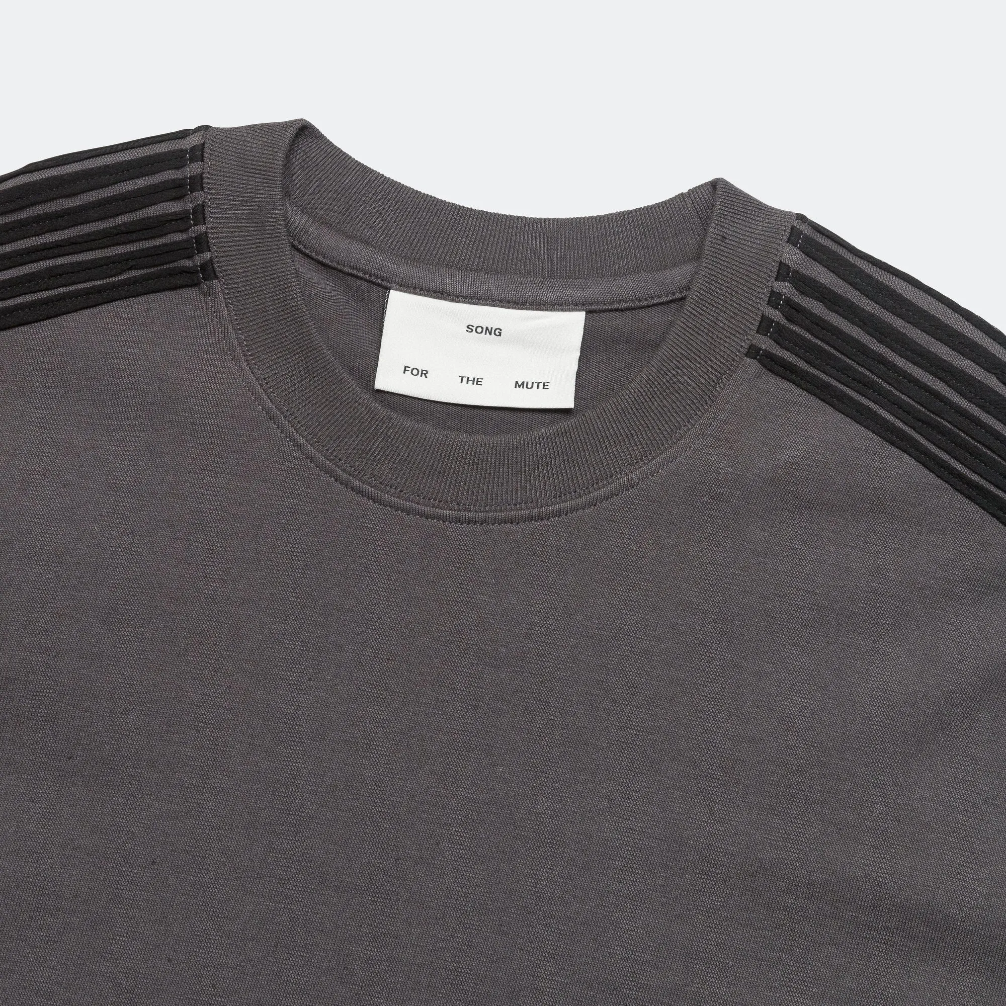 Applique Oversized Crew Neck - Washed Black Soft Roots Jersey