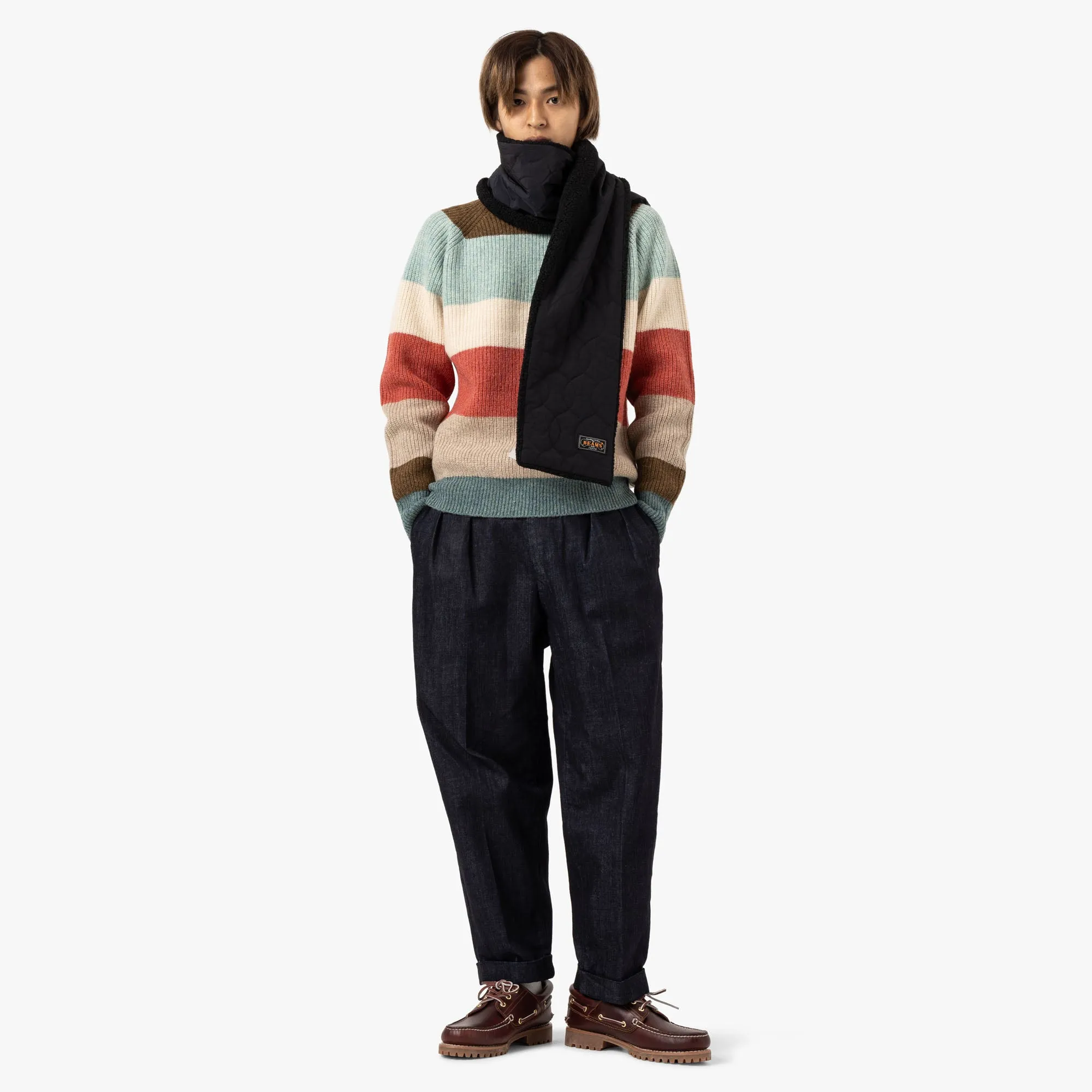 BEAMS PLUS Crew / Multi-Stripe 5G