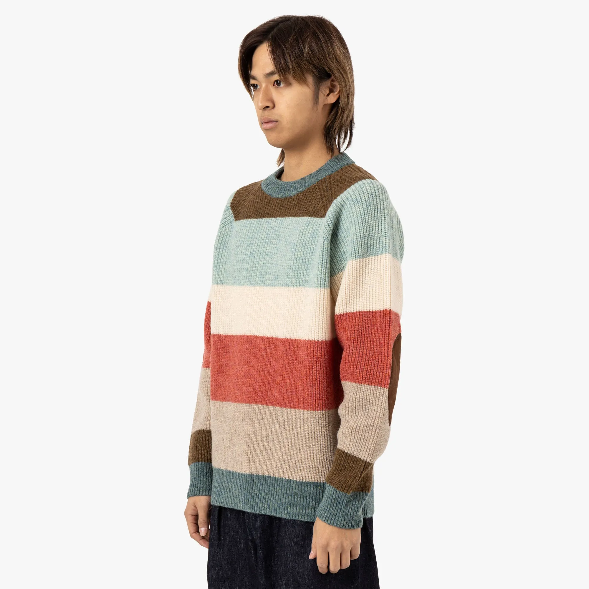 BEAMS PLUS Crew / Multi-Stripe 5G