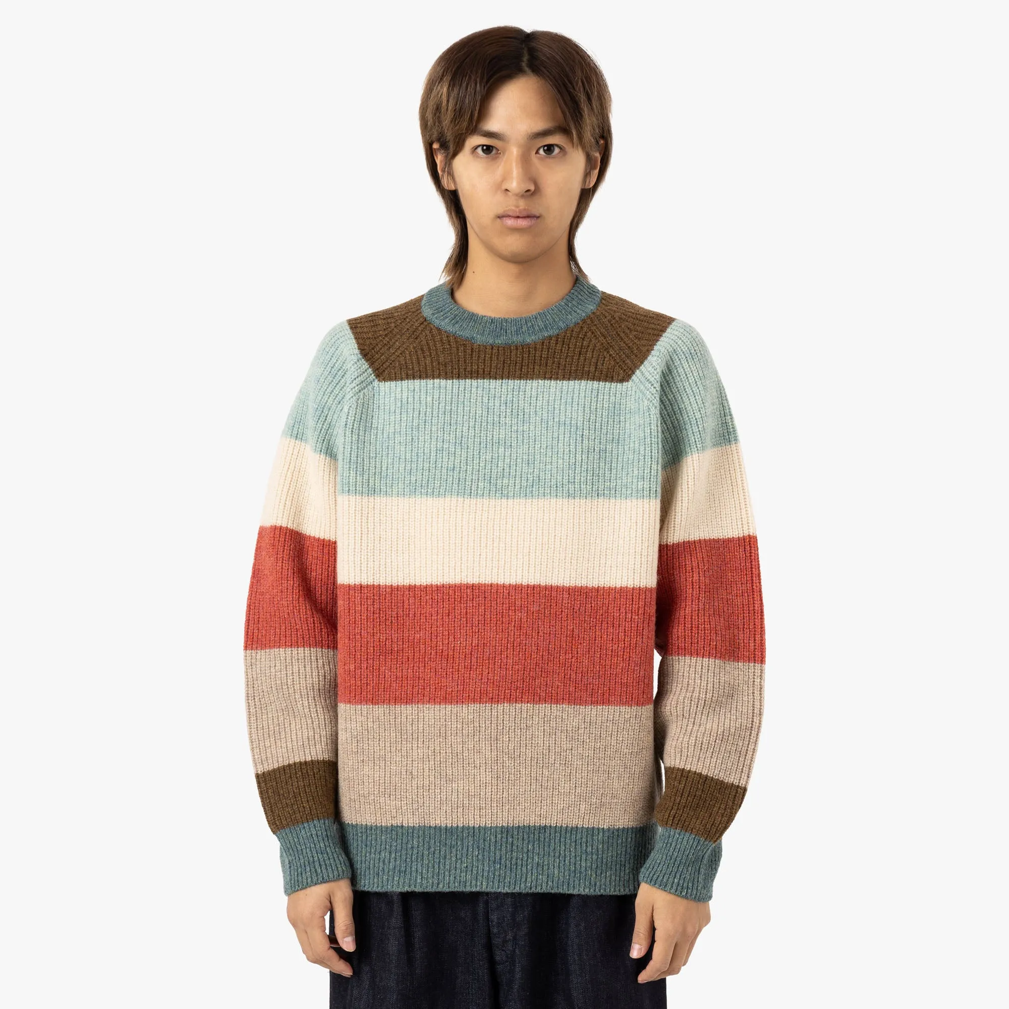 BEAMS PLUS Crew / Multi-Stripe 5G