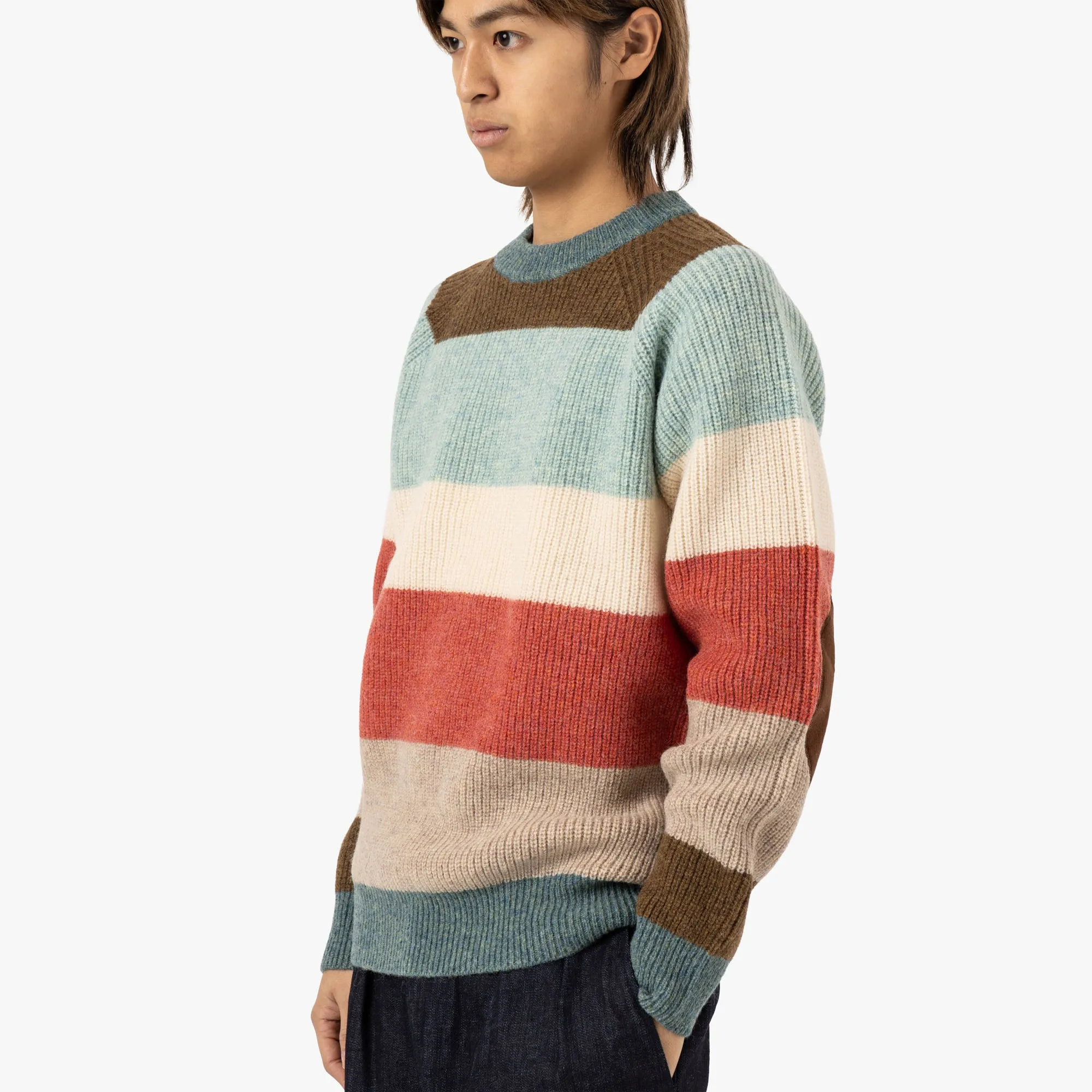BEAMS PLUS Crew / Multi-Stripe 5G