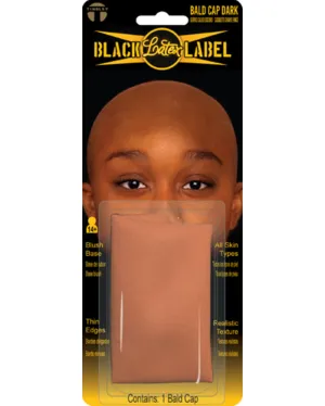 Black Label Dark Brown Bald Cap