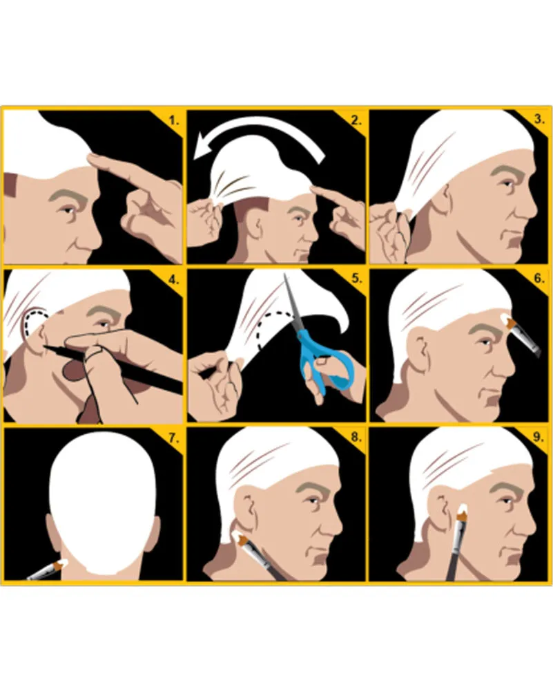 Black Label White Bald Cap