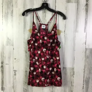 Blouse Sleeveless By Cabi In Red & White, Size: L