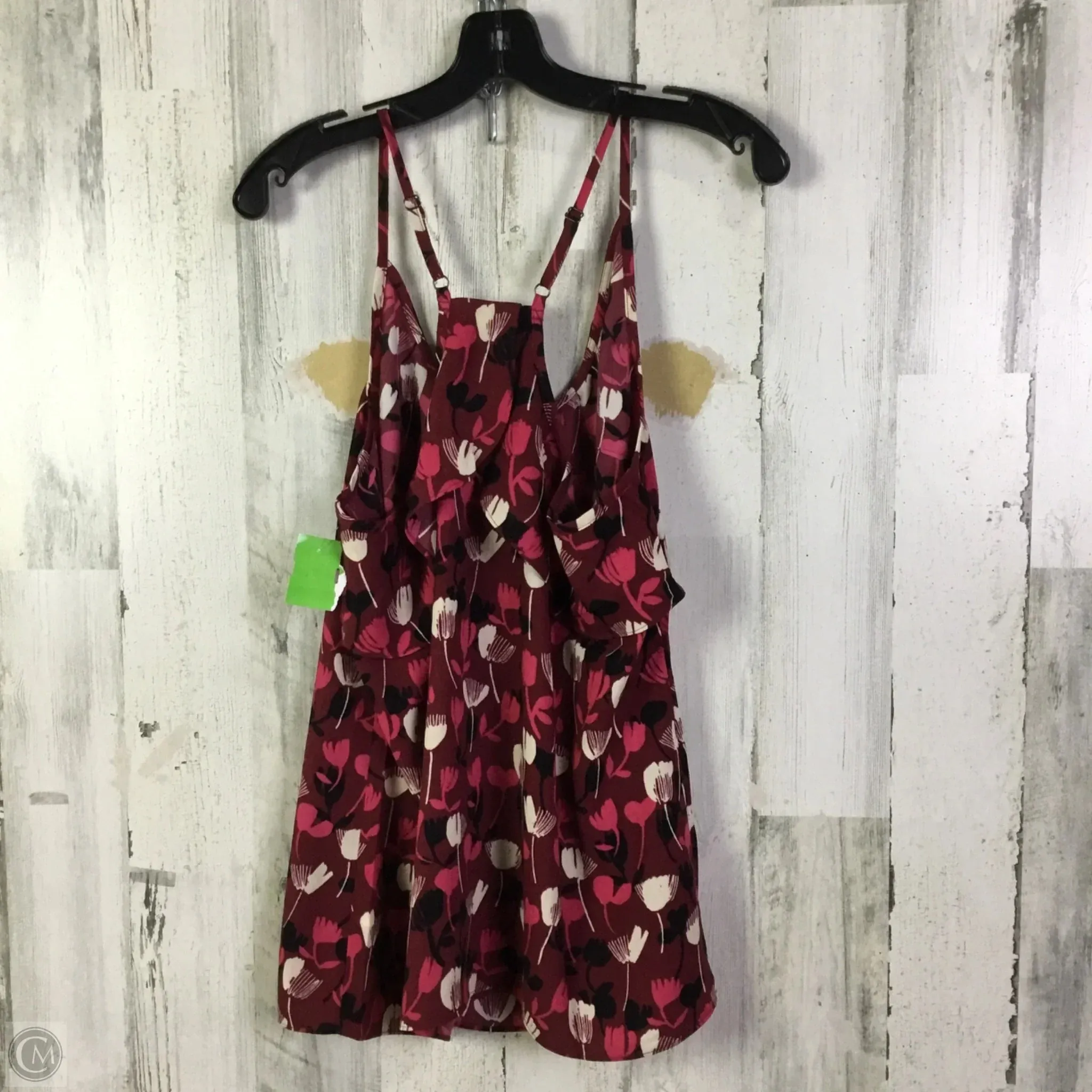 Blouse Sleeveless By Cabi In Red & White, Size: L