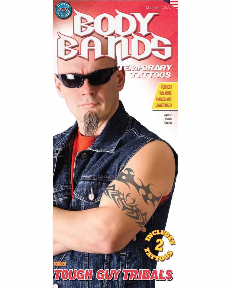 Body Bands Tough Guy Tribals Temporary Tattoos