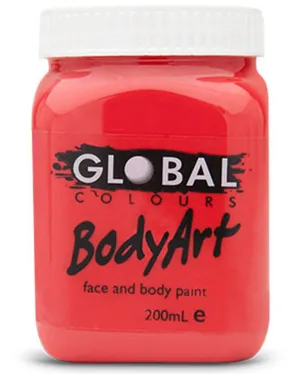 BodyArt Brilliant Red Paint Jar 200ml