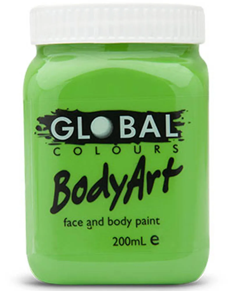 BodyArt Light Green Paint Jar 200ml