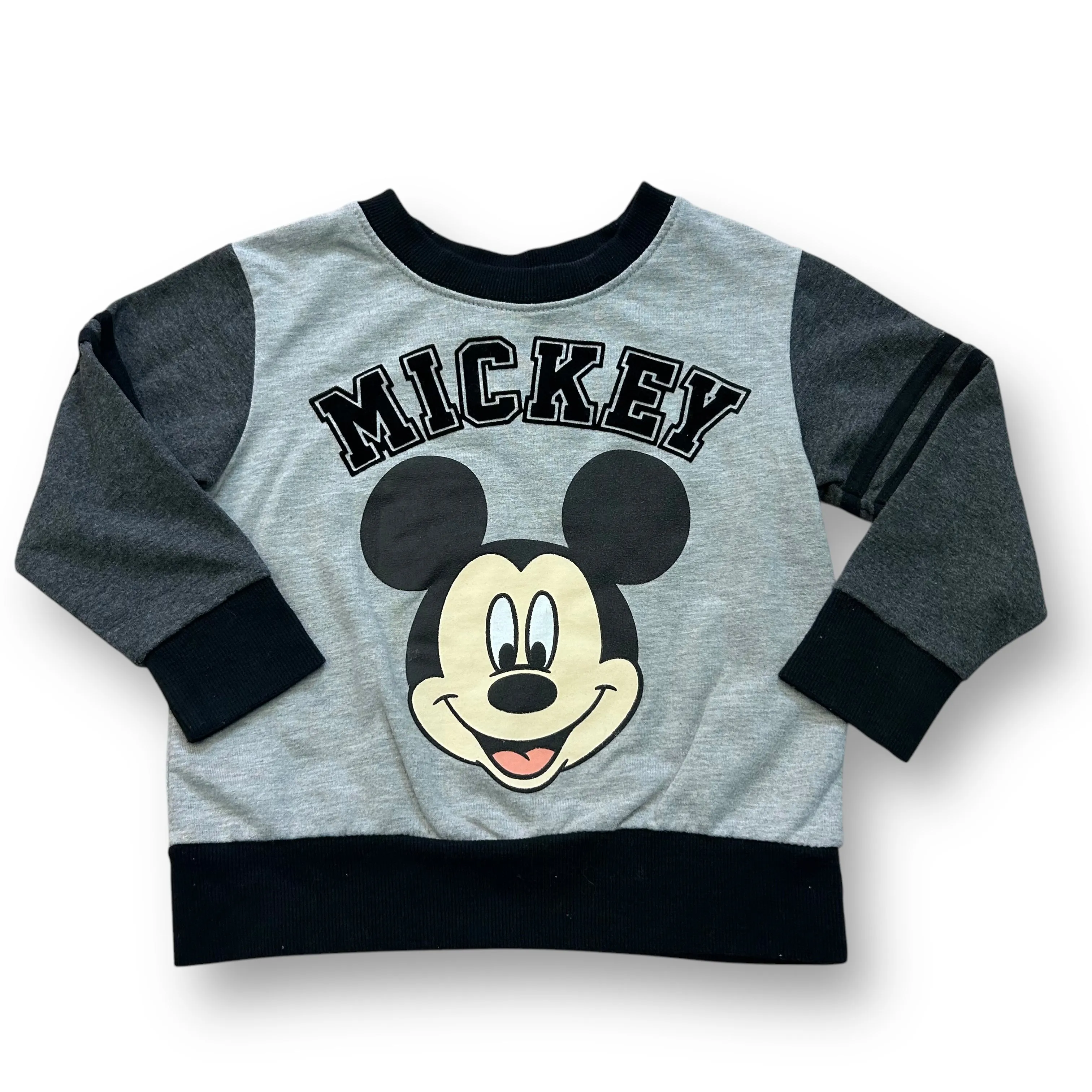 Boys Disney Size 2T Gray & Black Felt Letters Mickey Sweatshirt