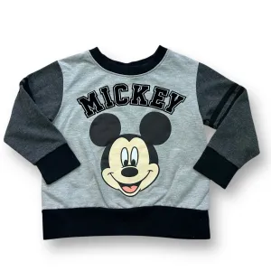 Boys Disney Size 2T Gray & Black Felt Letters Mickey Sweatshirt