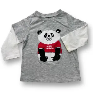 Boys First Impressions Size 18 Months Gray Heart Breaker Panda Shirt