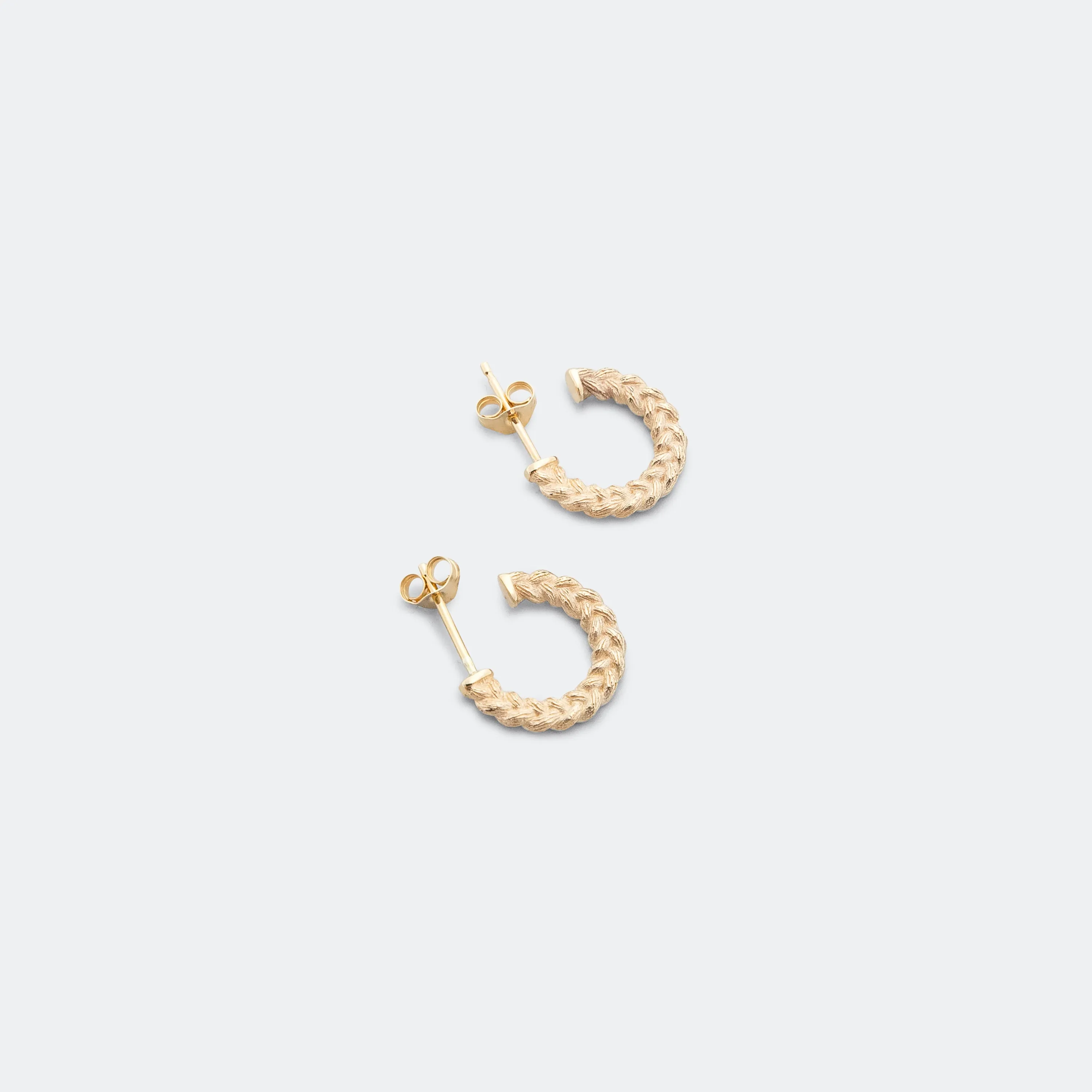 Braided Hoop Earrings - 9K Gold