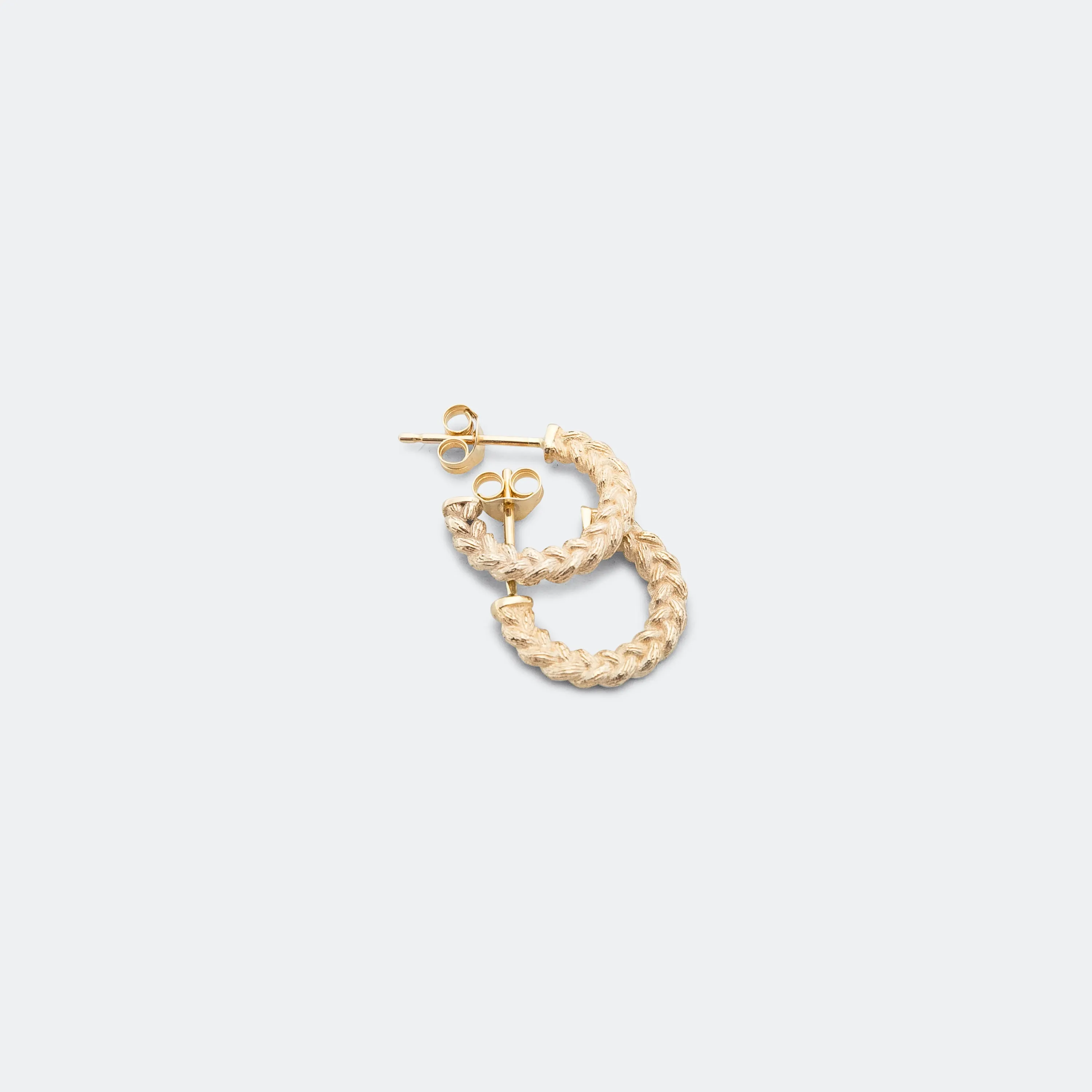 Braided Hoop Earrings - 9K Gold