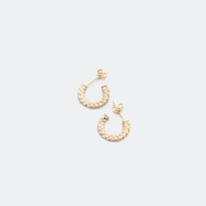 Braided Hoop Earrings - 9K Gold