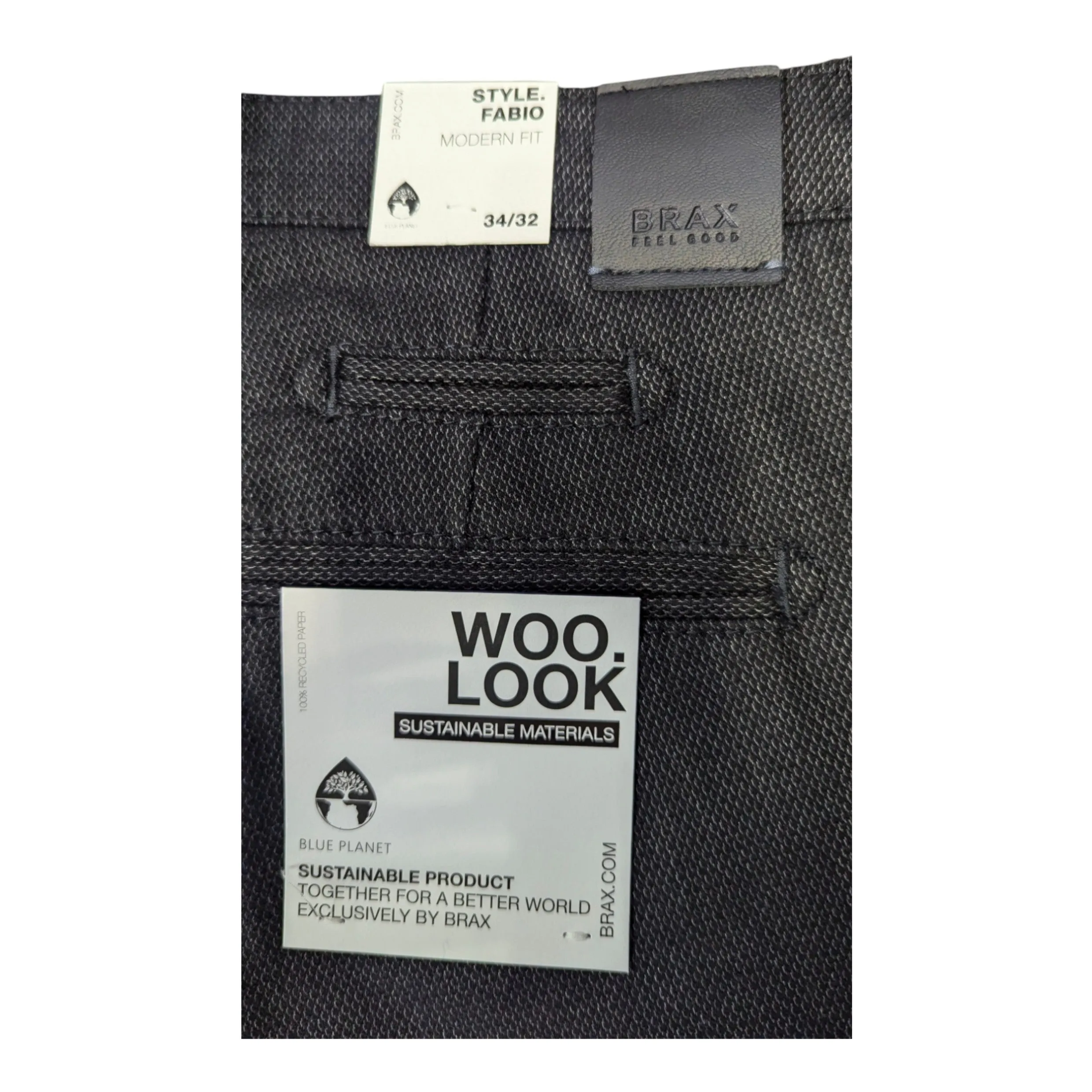 Brax Fabio Wool Look Modern Fit Chinos 85-1858 - Navy