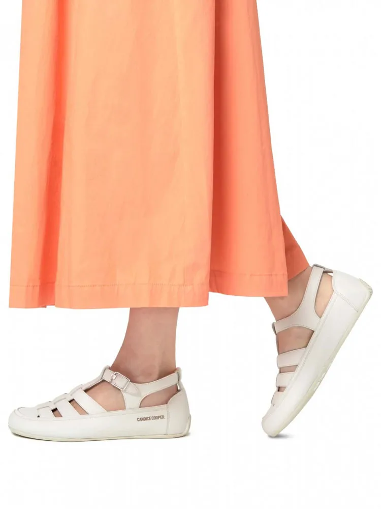 Candice Cooper Rock T-Bar Sandals White