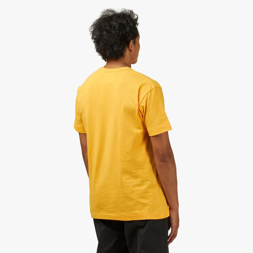 COMME des GARCONS PLAY Small Red Heart T-Shirt / Yellow