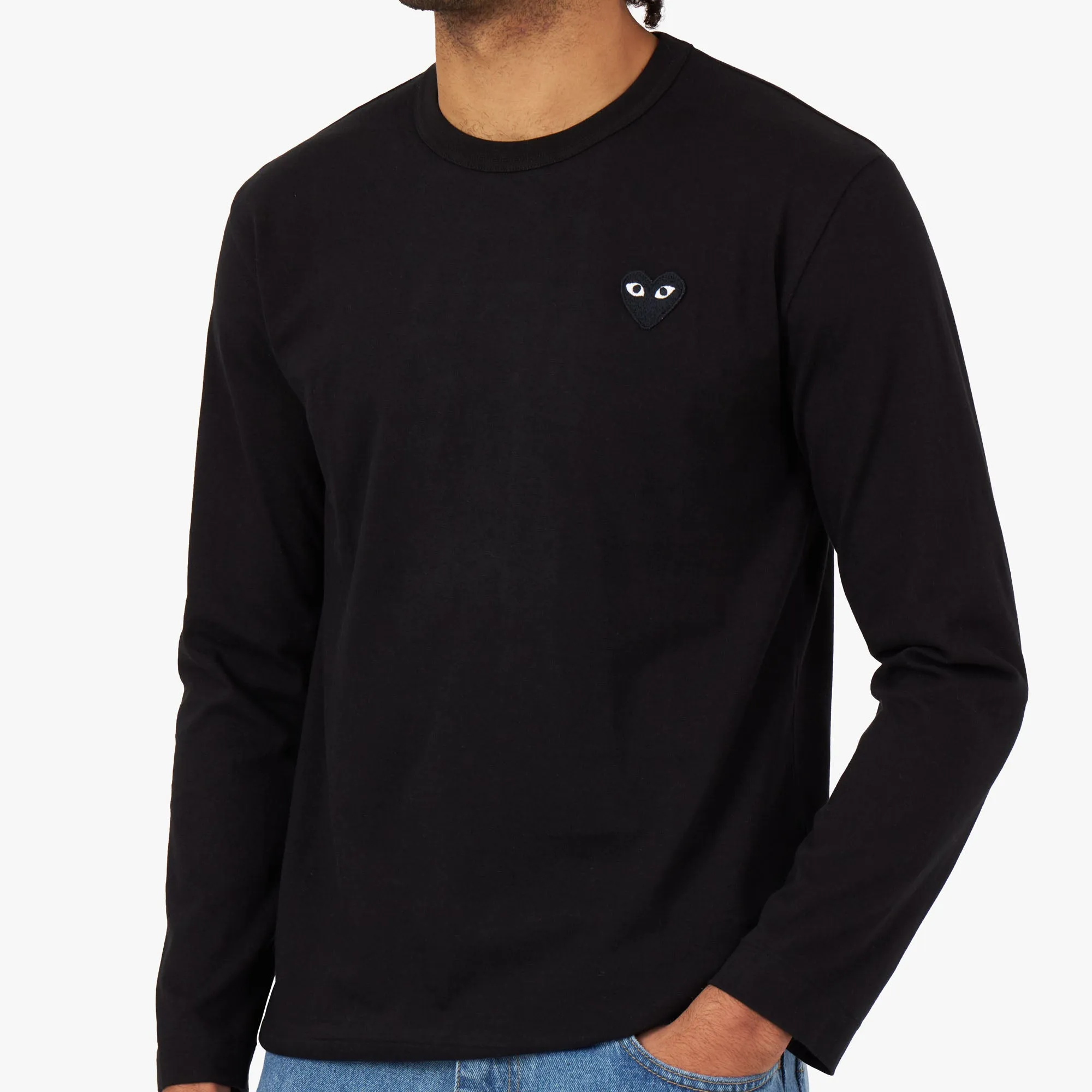 COMME des GARÇONS PLAY Black Heart Long Sleeve T-shirt / Black