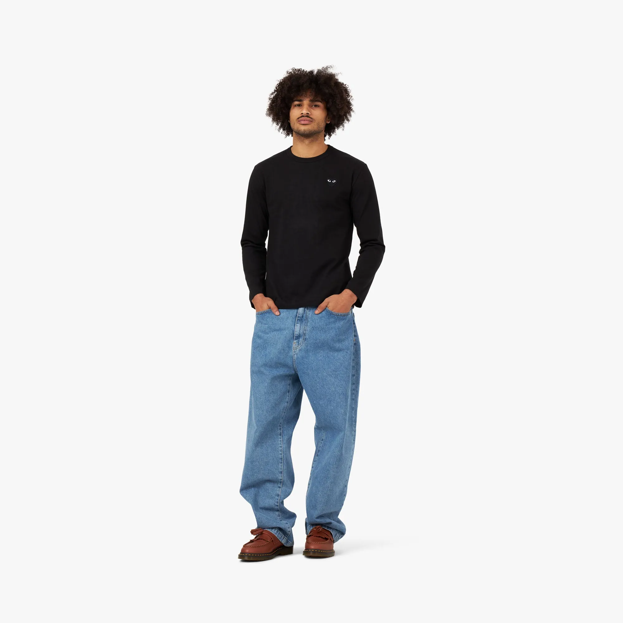 COMME des GARÇONS PLAY Black Heart Long Sleeve T-shirt / Black