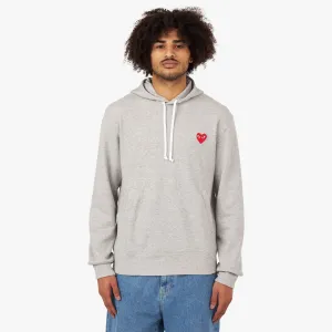 COMME des GARÇONS PLAY Red Heart Pullover Hoodie / Grey