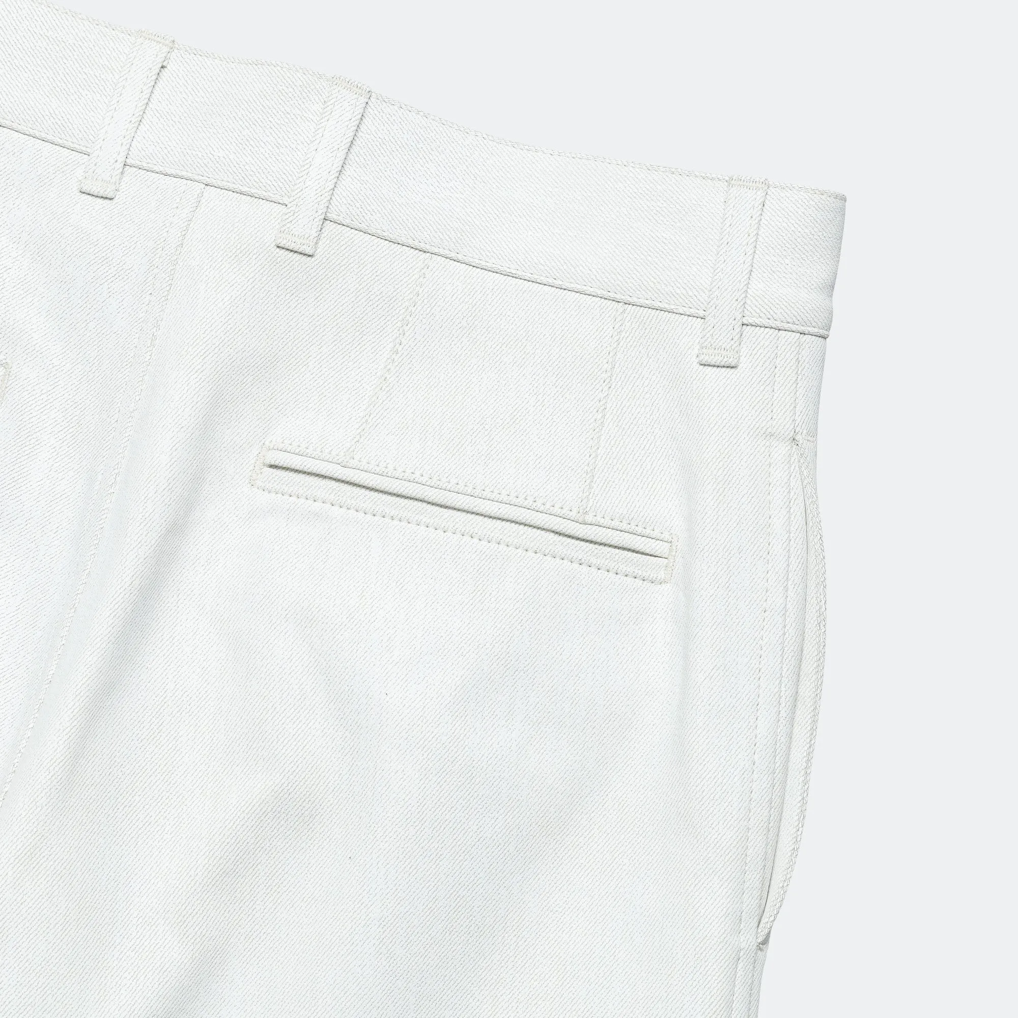 Cotton Denim Foil Pant - Off White