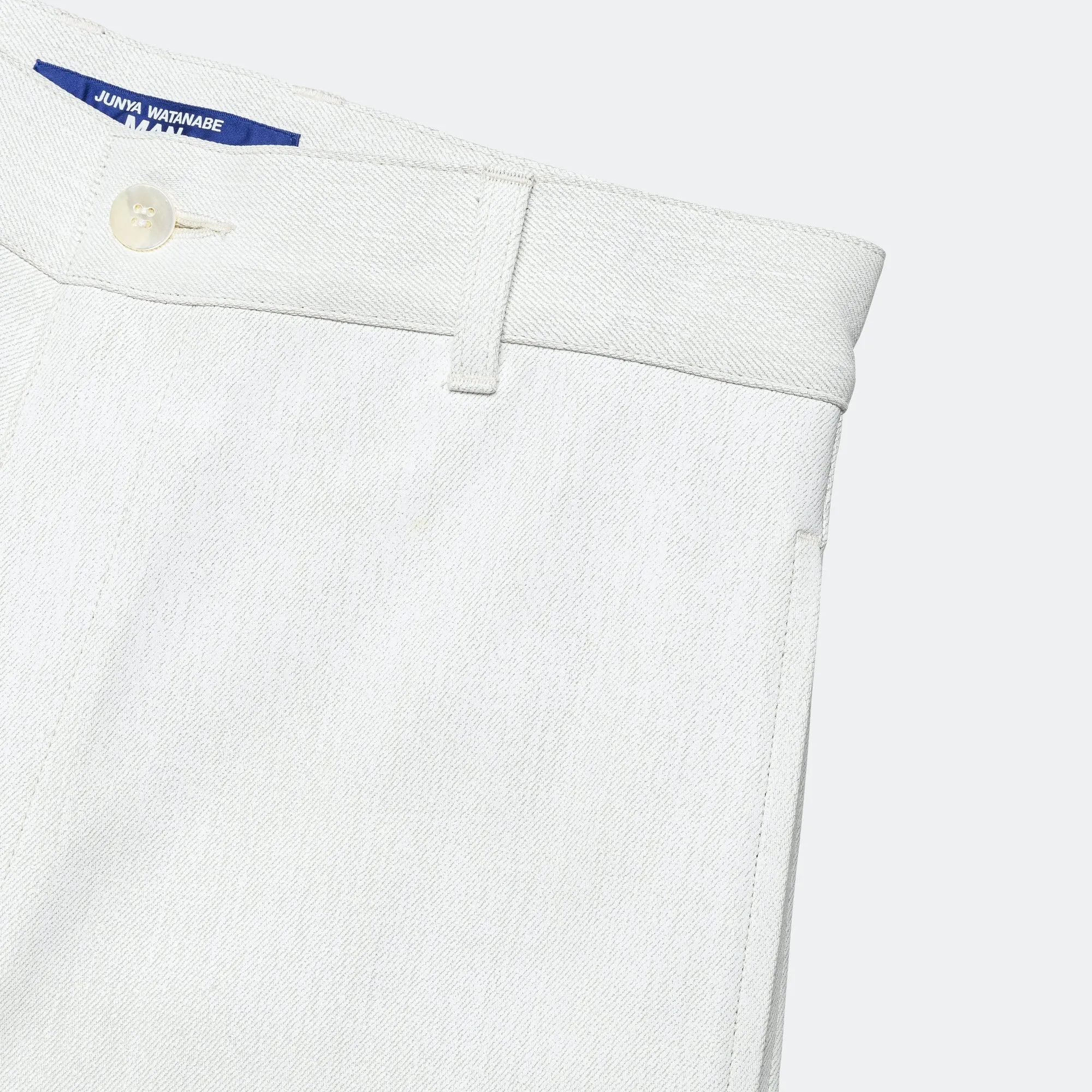 Cotton Denim Foil Pant - Off White