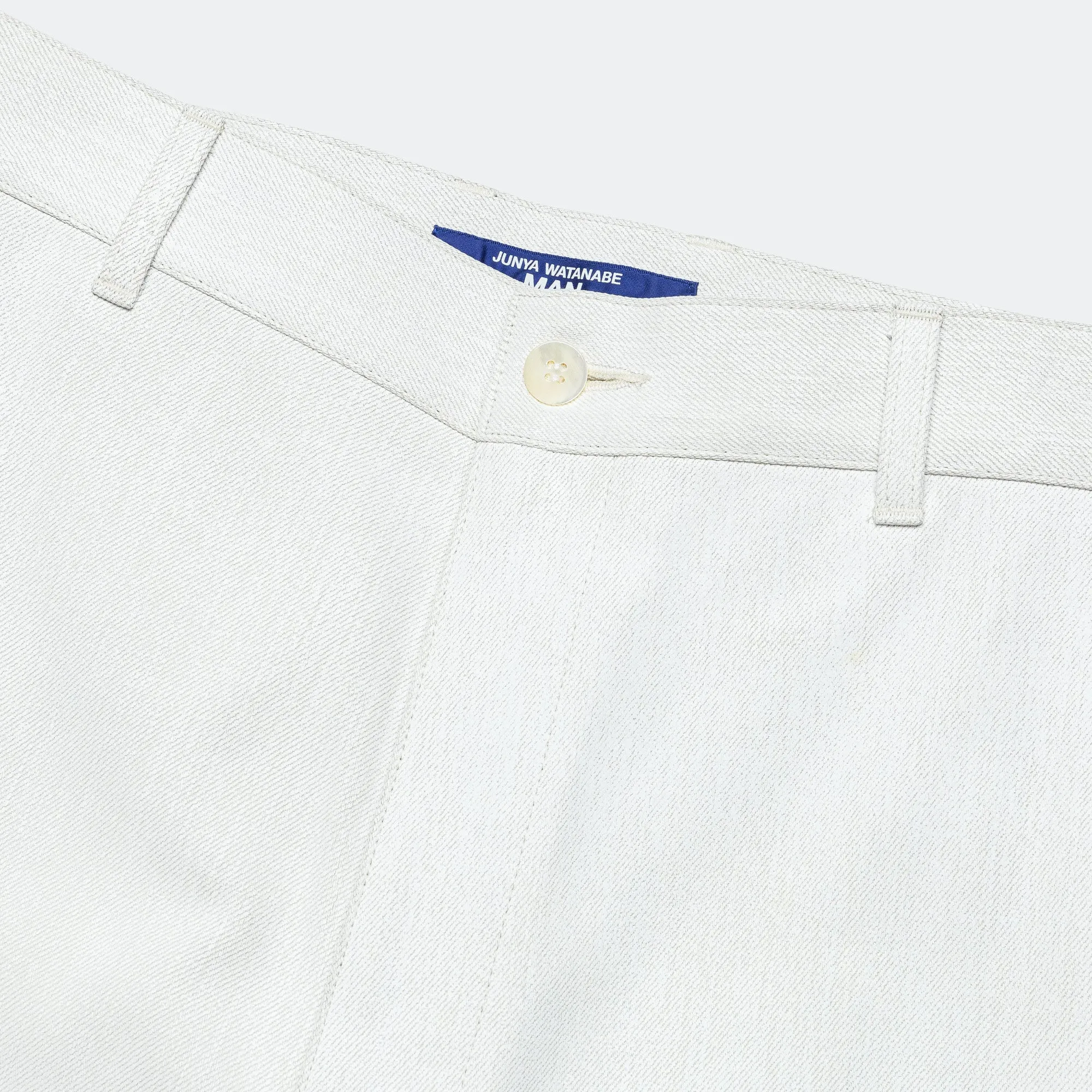 Cotton Denim Foil Pant - Off White