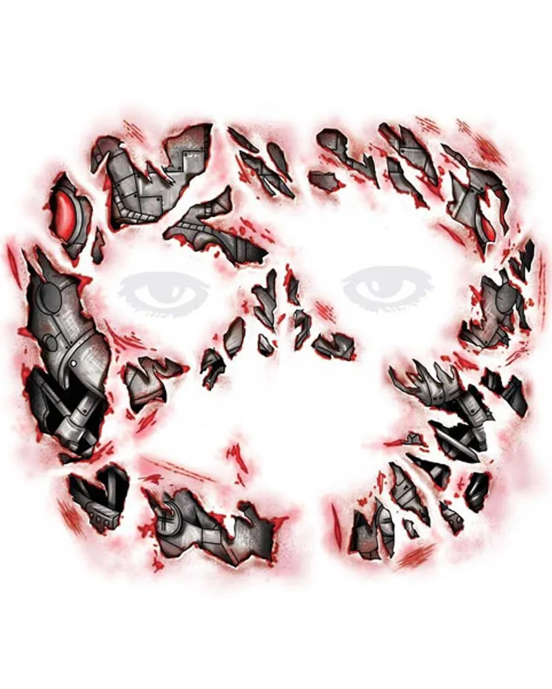 Cyborg Full Face FX Tattoo