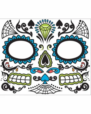 Day of the Dead Blue Tattoo Face