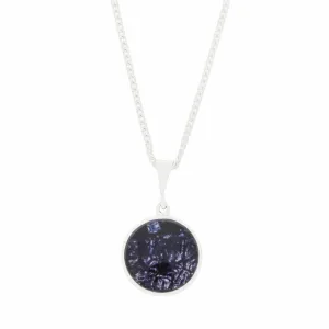Derbyshire Blue John Reversible Round Pendant and Chain