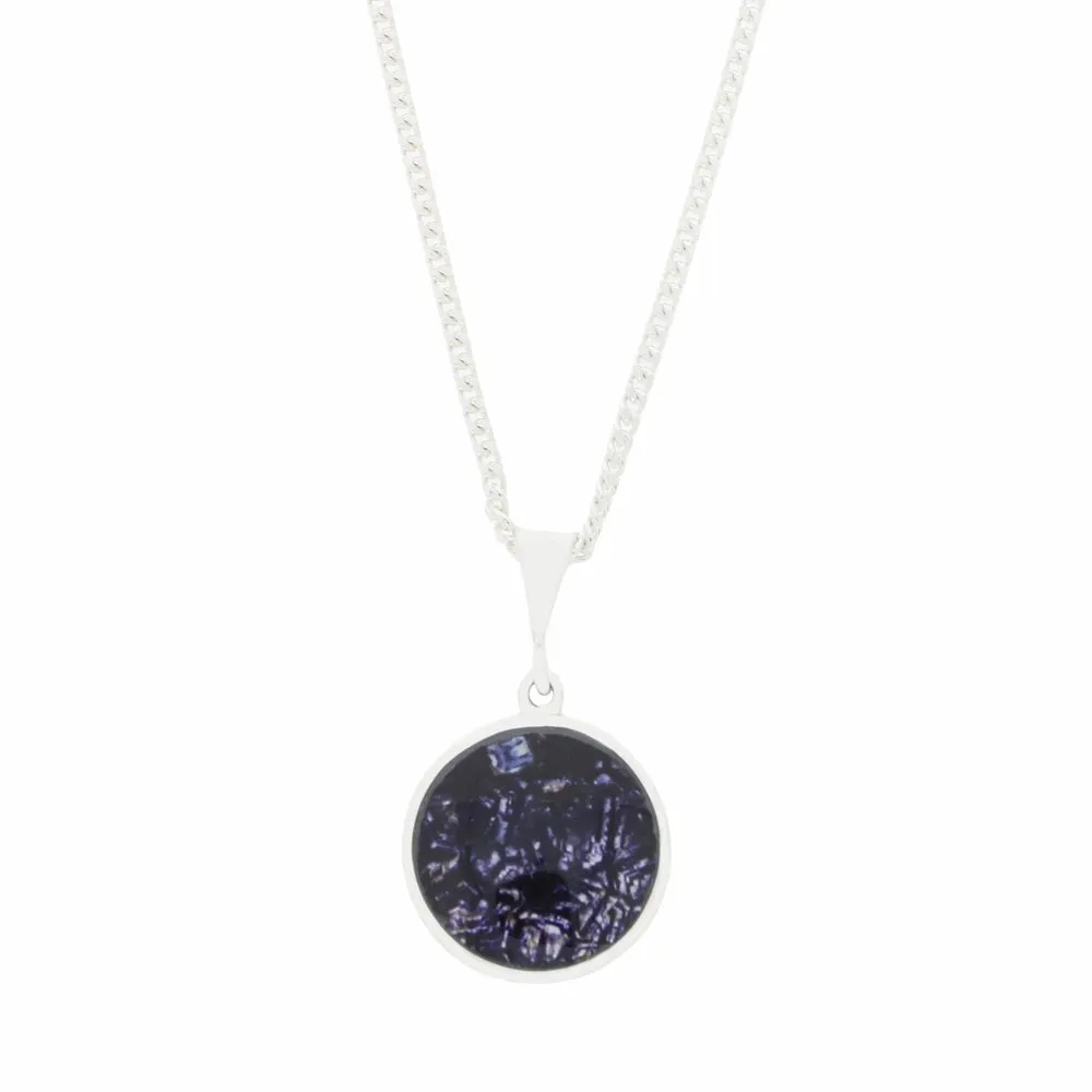 Derbyshire Blue John Reversible Round Pendant and Chain