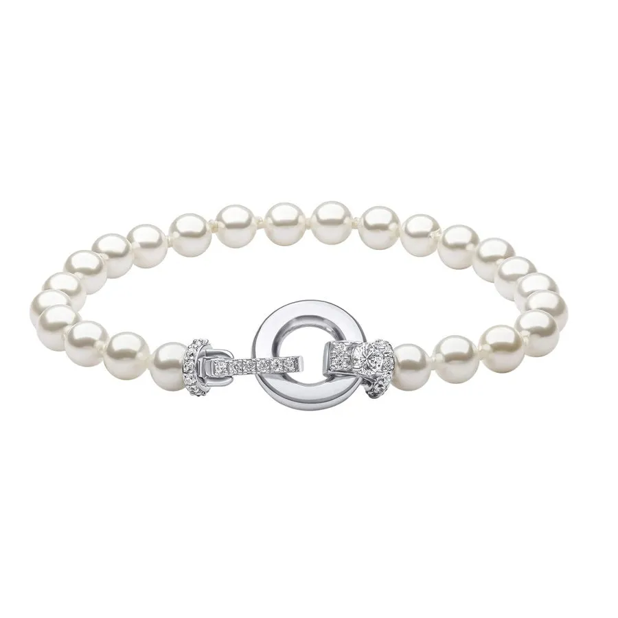 Diamonfire Shell Pearl Bracelet B5472 - Cubic Zirconia Fancy Clasp