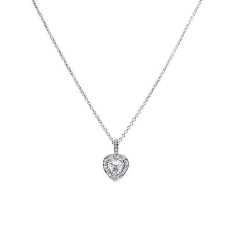 Diamonfire Sterling Silver Heart Shaped Zirconia Pendant and Chain P4616